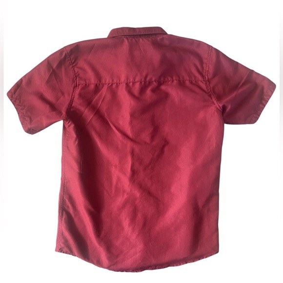 Craft + Flow Boys Dark Red Short Sleeve Button Down Shirt | 10-12 - Picture 2 of 4